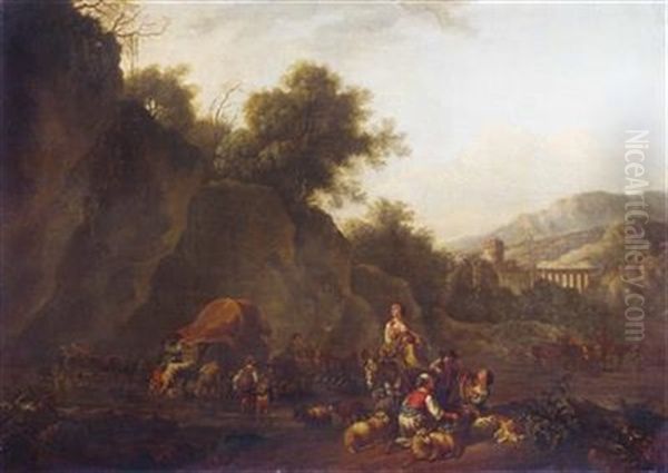 Rastende Und Reges Treiben Beim Fahren In Italienischer Landschaft - view 1