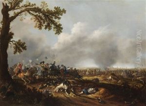 Schlacht Bei Lutzen 1632 Mit Konig Gustav Adolf Von Schweden by Jan Asselijn