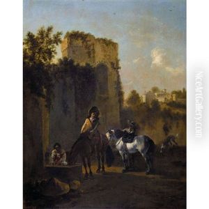Reiter An Der Tranke by Jan Asselijn