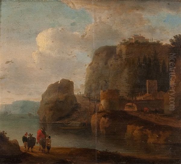 Fluslandschaft Mit Reiter Und Bauern - view 1