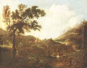 Reiter In Bergiger Waldlandschaft by Jan Asselijn
