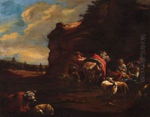Hirten Mit Vieh Bei Der Rast Hirten Mit Vieh Bei Der Rast