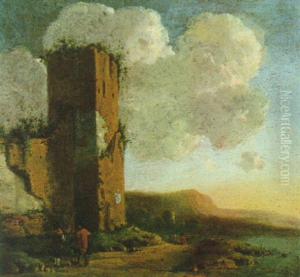 Sudliche Landschaft Mit Verfallenem Turm - view 1