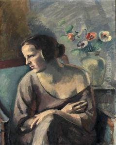 Interieur Mit Sitzender Frau by Maurice Asselin