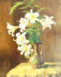Vase De Lys Sur Un Entablement