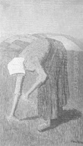 Peasant Woman At Work by Cornelis Albert Van Assendelft