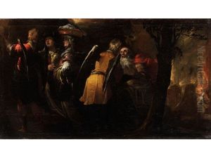 Lot Und Seine Beiden Tochter Fliehen Aus Der Brennenden Stadt Sodom