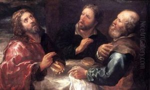 Les Pelerins D'emmaus by Gioacchino Assereto