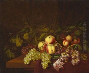 Stillleben Mit Pfirsichen, Trauben Und Einer Tulpe by Bartholomeus Assteyn