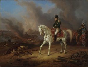 Napoleon Vor Dem Brennenden Smolensk. by Adam Albrecht