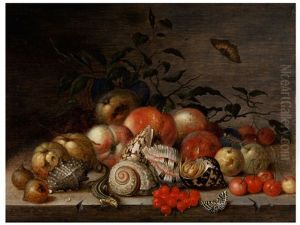 Fruchtestilleben Mit Muscheln, Krebs Und Eidechse Fruchtestilleben Mit Muscheln, Krebs Und Eidechse