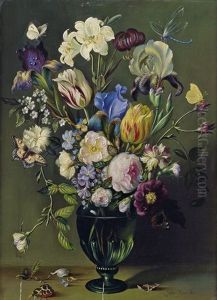 Blumenstilleben Mit Tulpen, Lilien, Rosen Und Nelken