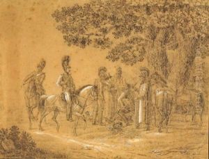 Bayerische Soldaten Bei Der Rast by Adam Albrecht