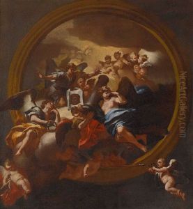 Engel Mit Den Arma Christi (design For A Ceiling Painting) by Andrea dell' Asta