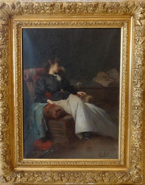 Femme Endormie Sur Fauteuil - view 1