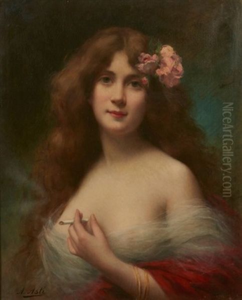 Portrait De Femme A La Cigarette - view 1
