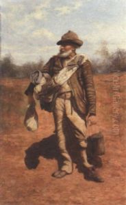 A Swagman On A Bush Road by Charles E. Astley