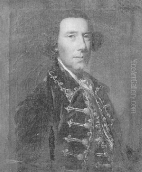 Portrait Of A Gentleman Wearing A Blue Coat With Gold Facings - view 1
