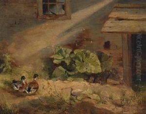 Ducks In The Courtyard by Benno Adam