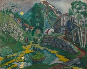 Maneskinn I Dvergsdalen by Nikolai Astrup