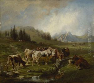 Kuhe Auf Der Weide by Benno Adam