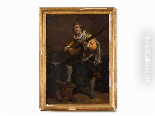 Man Playing The Lute - view 1