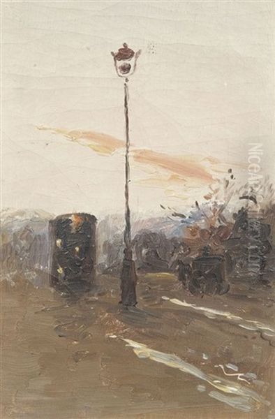 Lampadaire/bords De Riviere Au Crepuscule (x2)/ Bords De Riviere/personnages (5 Works) - view 1