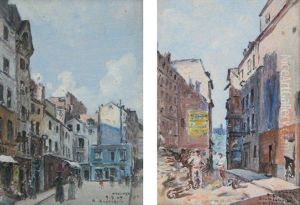 Deux Vues Du Vieux Paris (pair) by Enrique Atalaya