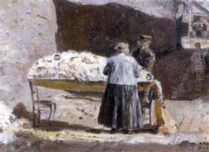 Ouvriers Preparent La Laine by Enrique Atalaya