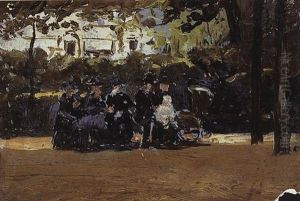 Famille Au Jardin Public by Enrique Atalaya