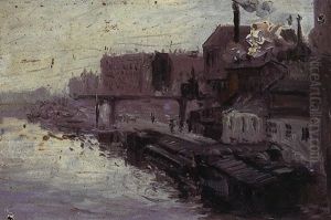 Peniches, Quai De Seine by Enrique Atalaya