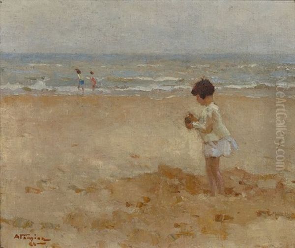 Fillette Sur La Plage - view 1