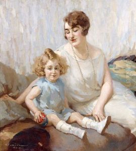 Jeune Enfant Dans Les Bras De Sa Mere Aimante by Charles Garabed Atamian