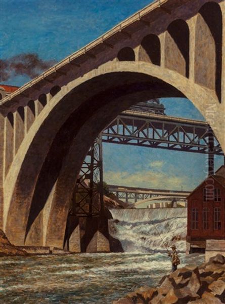 Monroe Street Bridge, Saturday Evening Post Cover - view 1