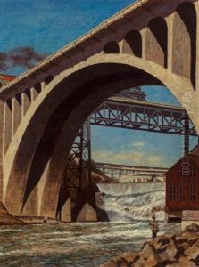 Monroe Street Bridge, Saturday Evening Post Cover by John Carlton Atherton