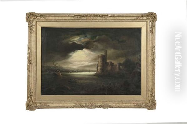 Blackrock Castle, Cork And The River Lee By Moonlight - view 1