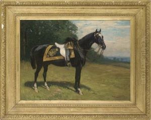 A Regimental Horse Of The 1st Life Guards, In An Extensive Landscape A Regimental Horse Of The 1st Life Guards, In An Extensive Landscape