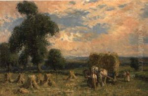 A Horse Cart In A Hayfield by John Atkinson