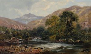 Snowdon From The River Glaslyn by John Gunson Atkinson