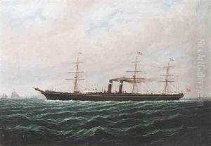The Inman Liner "city Of Brussels" Outward Bound For New York