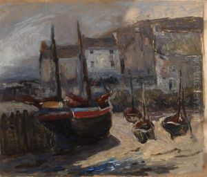 Beached Boats, Cornwall by William Edwin Atkinson