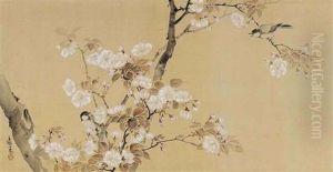 Birds Amonst Cherry Blossom Branches by Gyokushi Atomi