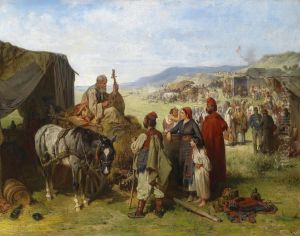 Military Camp In Dalmatia by Eugen Adam