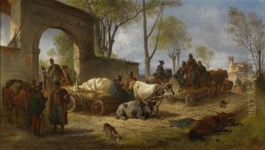 The Soldiers Moving Out by Eugen Adam