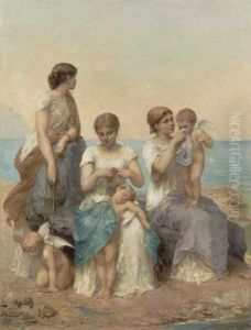 Minding The Children by Jean-Ernest Aubert