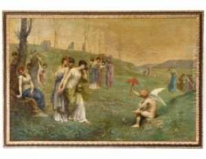 Cupid With Muses by Jean-Ernest Aubert
