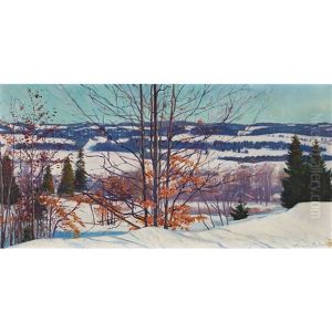 Sonnige Winterlandschaft Im Jura by William-Victor Aubert