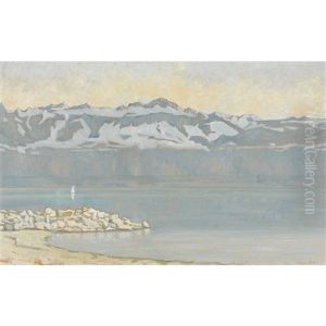 Le Lac Leman Et Les Alpes by William-Victor Aubert