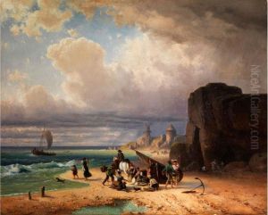 Kustenlandschaft Mit Fischern by Eugen Adam