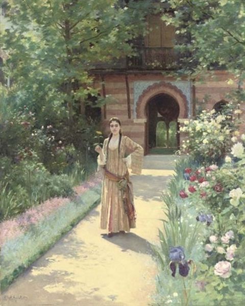 Girl In A Turkish Garden - view 1
